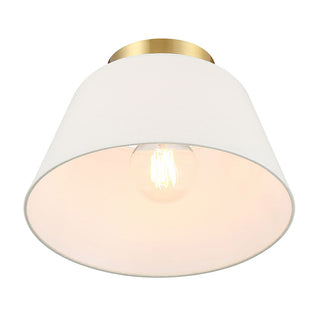 One Light Semi-Flush Mount in Natural Brass