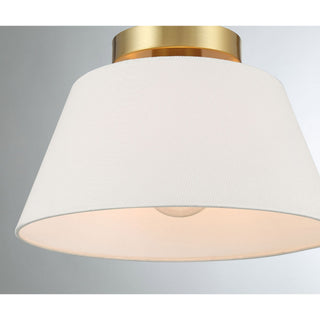 One Light Semi-Flush Mount in Natural Brass