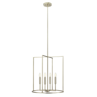 Four Light Pendant in Brushed Nickel
