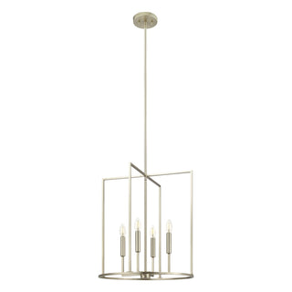 Four Light Pendant in Brushed Nickel