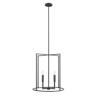 Four Light Pendant in Matte Black