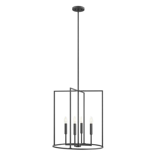 Four Light Pendant in Matte Black