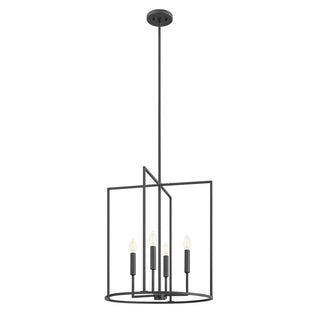 Four Light Pendant in Matte Black