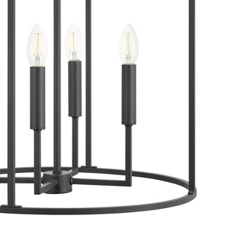 Four Light Pendant in Matte Black