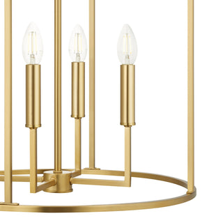 Four Light Pendant in Natural Brass
