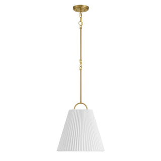 One Light Pendant in Natural Brass
