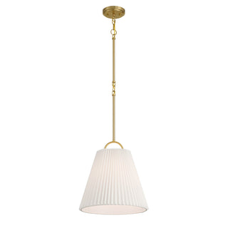 One Light Pendant in Natural Brass
