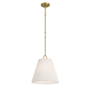 One Light Pendant in Natural Brass