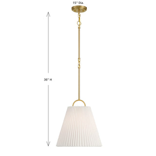 One Light Pendant in Natural Brass