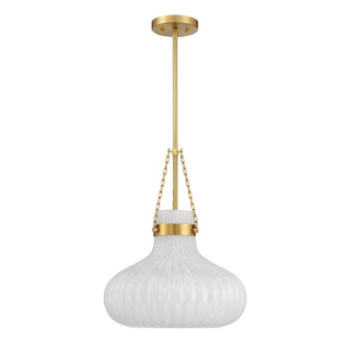One Light Pendant in Natural Brass
