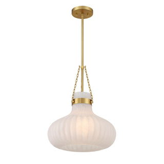 One Light Pendant in Natural Brass