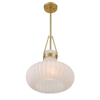 One Light Pendant in Natural Brass