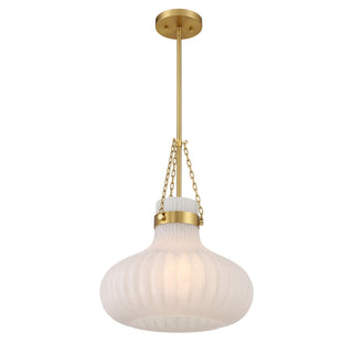 One Light Pendant in Natural Brass