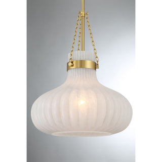 One Light Pendant in Natural Brass