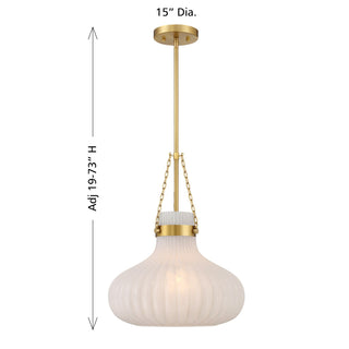 One Light Pendant in Natural Brass