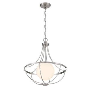 One Light Pendant in Brushed Nickel