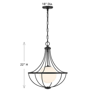 One Light Pendant in Matte Black