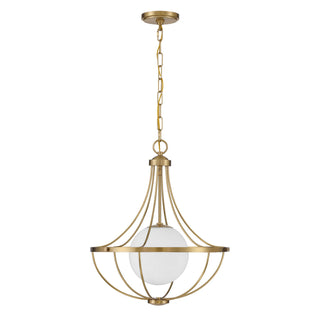 One Light Pendant in Natural Brass