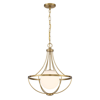 One Light Pendant in Natural Brass