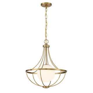 One Light Pendant in Natural Brass