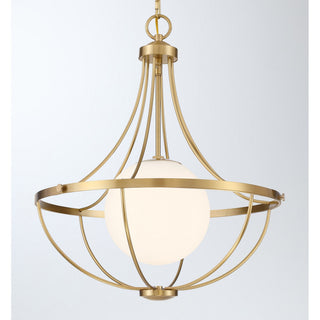 One Light Pendant in Natural Brass