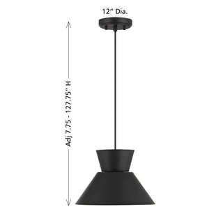 One Light Pendant in Matte Black