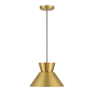 One Light Pendant in Natural Brass