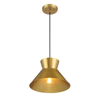 One Light Pendant in Natural Brass