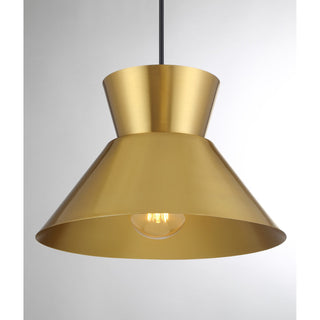 One Light Pendant in Natural Brass