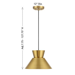 One Light Pendant in Natural Brass