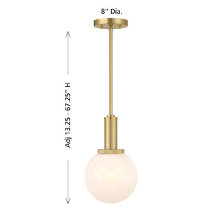 One Light Pendant in Natural Brass