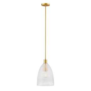 One Light Pendant in Natural Brass