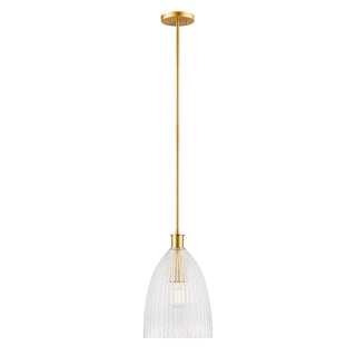 One Light Pendant in Natural Brass