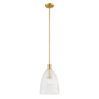 One Light Pendant in Natural Brass