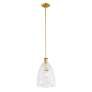 One Light Pendant in Natural Brass