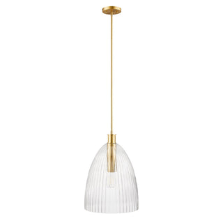 One Light Pendant in Natural Brass