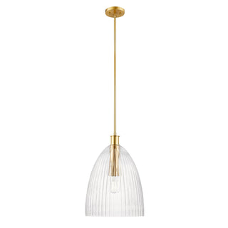 One Light Pendant in Natural Brass