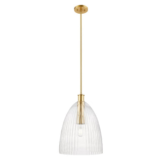 One Light Pendant in Natural Brass