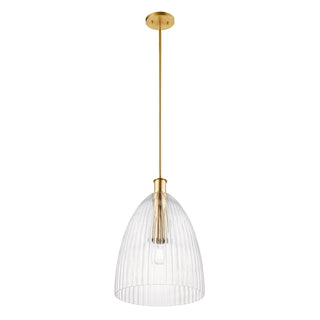 One Light Pendant in Natural Brass