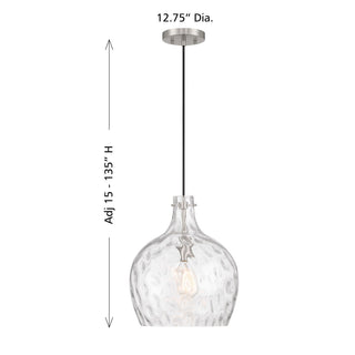 One Light Pendant in Brushed Nickel