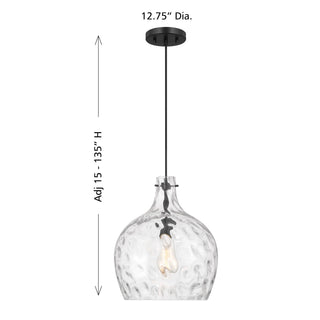 One Light Pendant in Matte Black