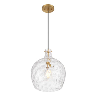 One Light Pendant in Natural Brass