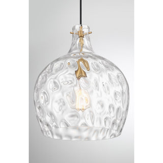 One Light Pendant in Natural Brass
