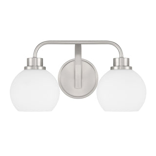 Two Light Bathroom Vanity in Brushed Nickel