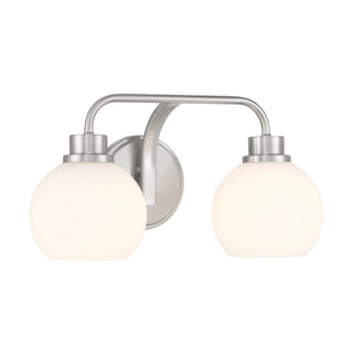 Two Light Bathroom Vanity in Brushed Nickel