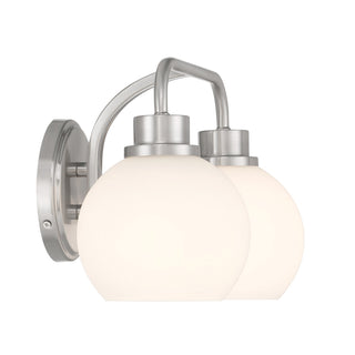 Two Light Bathroom Vanity in Brushed Nickel