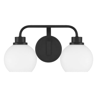 Two Light Bathroom Vanity in Matte Black