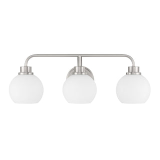 Three Light Bathroom Vanity in Brushed Nickel