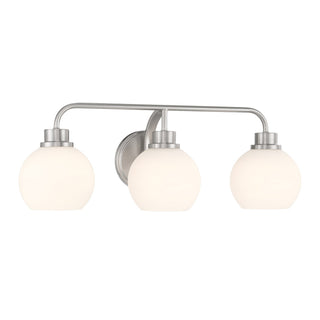 Three Light Bathroom Vanity in Brushed Nickel