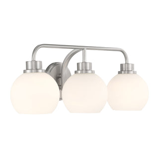 Three Light Bathroom Vanity in Brushed Nickel